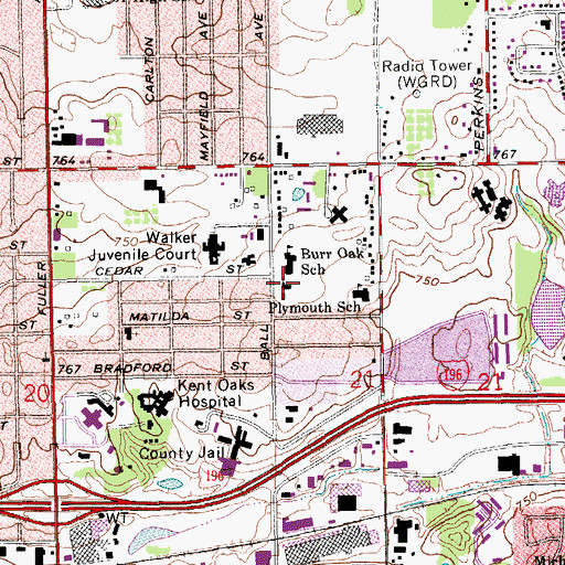 Topographic Map of Free Reformed Church, MI