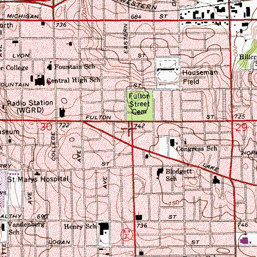 Topographic Map of Blessed Hope Bible Church, MI