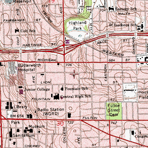 Topographic Map of Heritage Netherland Reformed Church, MI