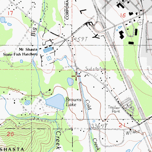 Topographic Map of Big Springs Creek, CA