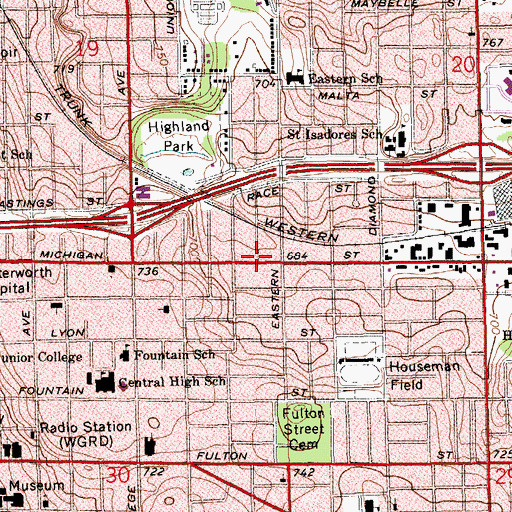 Topographic Map of Lord's Chapel, MI