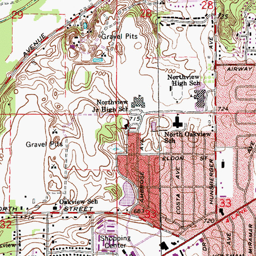 Topographic Map of Aldersgate United Methodist Church, MI