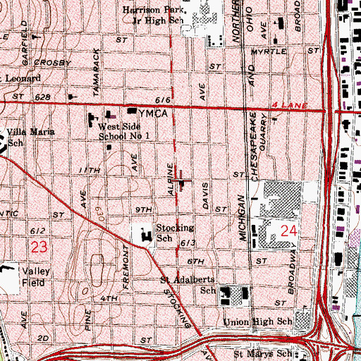 Topographic Map of City-View Church, MI