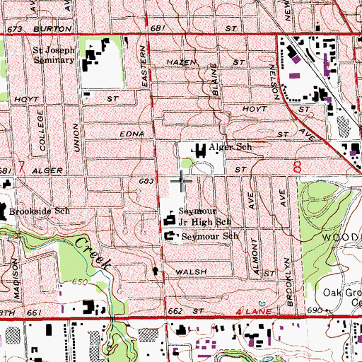 Topographic Map of Seymour Christian Reformed Church, MI