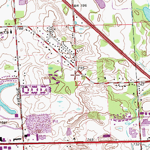 Topographic Map of Oxford Manor, MI