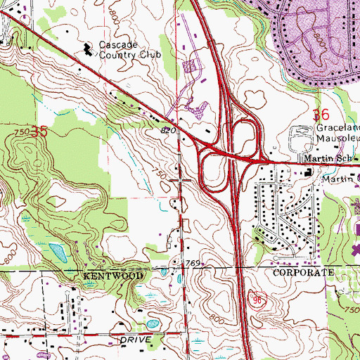 Topographic Map of East Paris Medical Center, MI