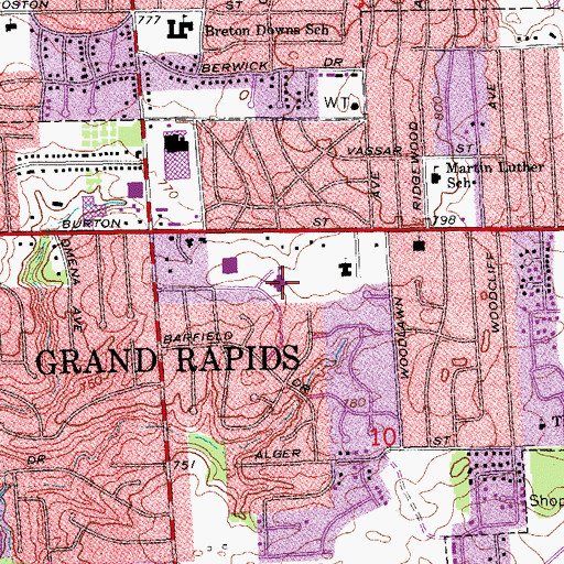 Topographic Map of Ridgemoor Child Development Center, MI