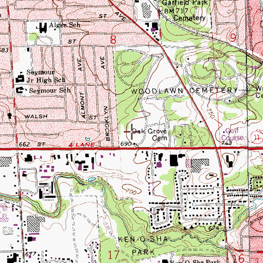 Topographic Map of MacKay Jaycees Park, MI