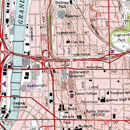 Topographic Map of Lemmen-Holton Cancer Pavalion, MI