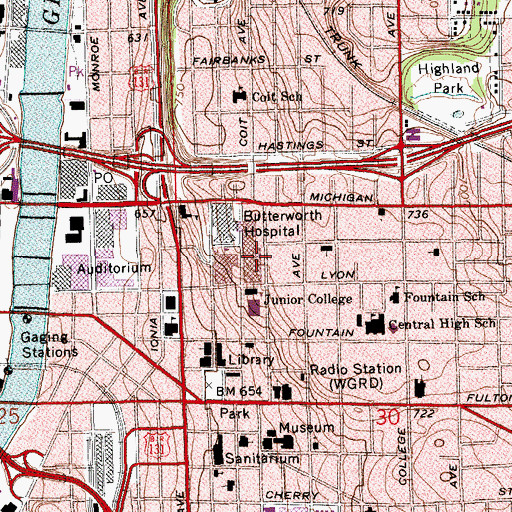 Topographic Map of Spectrum Renucci Hospitality House, MI