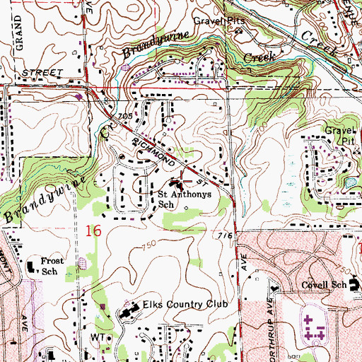 Topographic Map of Saint Anthony of Padua Church, MI