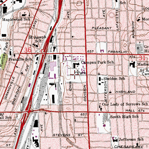 Topographic Map of New Hope Baptist Church, MI