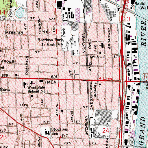 Topographic Map of Trinity Reformed Church, MI
