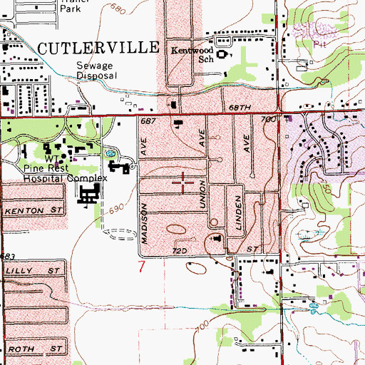 Topographic Map of Grandville Christian Fellowship, MI