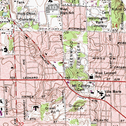 Topographic Map of Haitian West Church of the Nazarene, MI