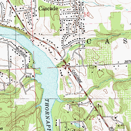 Topographic Map of Forest Hills Presbyterian Church, MI