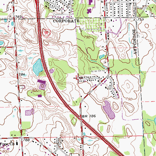 Topographic Map of Saint Michael's Ukranian Church, MI