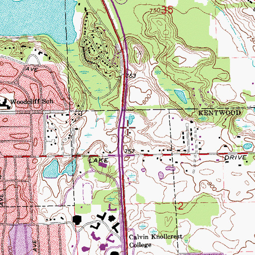 Topographic Map of Immanuel Reformed Church, MI