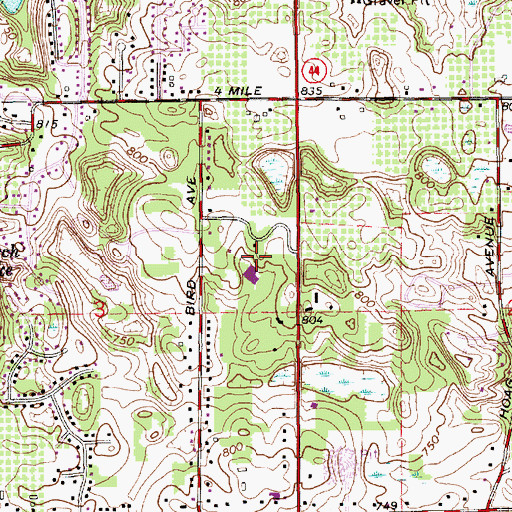 Topographic Map of Sunshine Community Church, MI