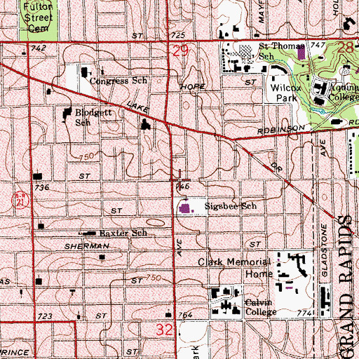 Topographic Map of Saint Herman of Alaska Orthodox Church, MI