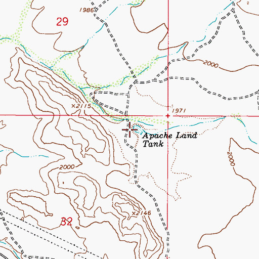 Topographic Map of Apache Land Tank, AZ