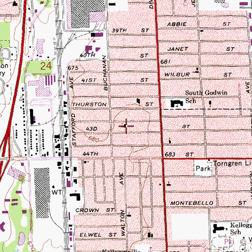 Topographic Map of Maplelawn Baptist Church, MI
