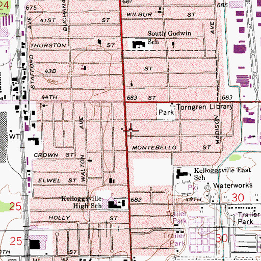 Topographic Map of South United Methodist Church, MI