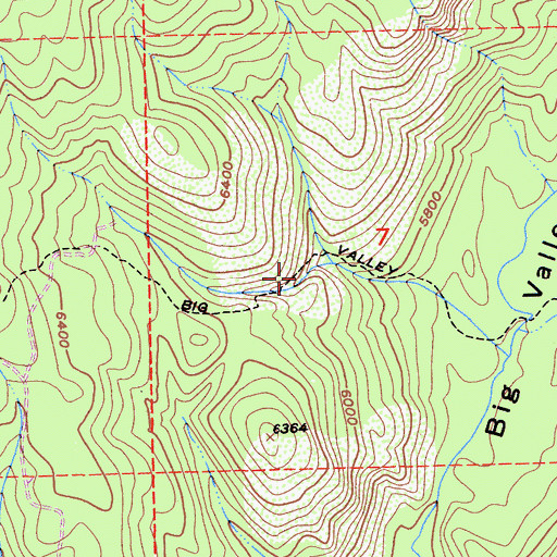 Topographic Map of Big Valley Trail, CA