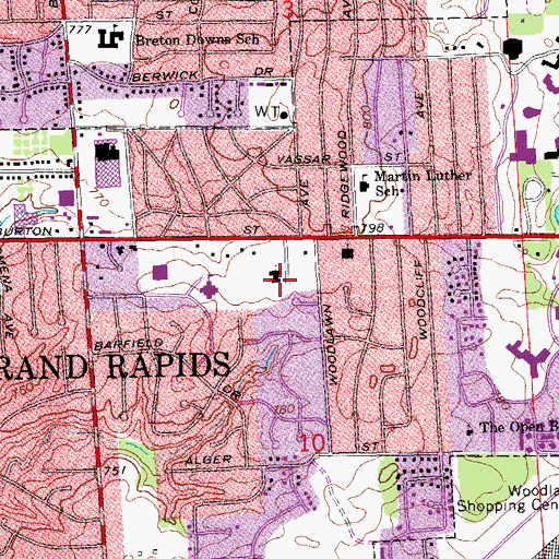 Topographic Map of Saint Paul the Apostle Church, MI