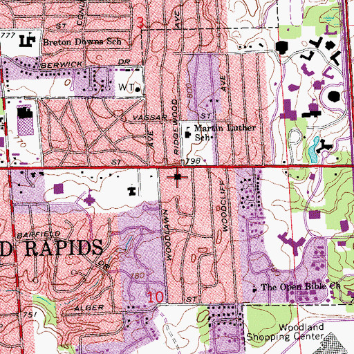 Topographic Map of Our Savior Lutheran Church, MI