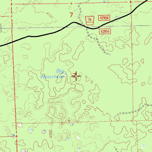 Topographic Map of Big Waterhole, CA