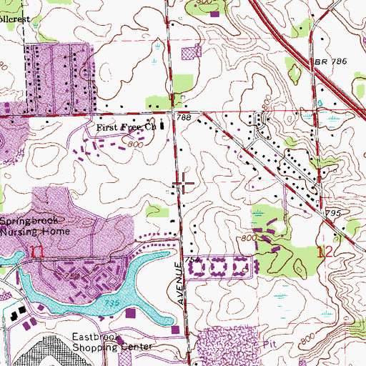 Topographic Map of Saint Nicholas Antiochian Church, MI