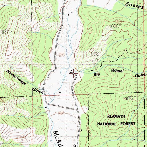 Topographic Map of Big Wheel Gulch, CA