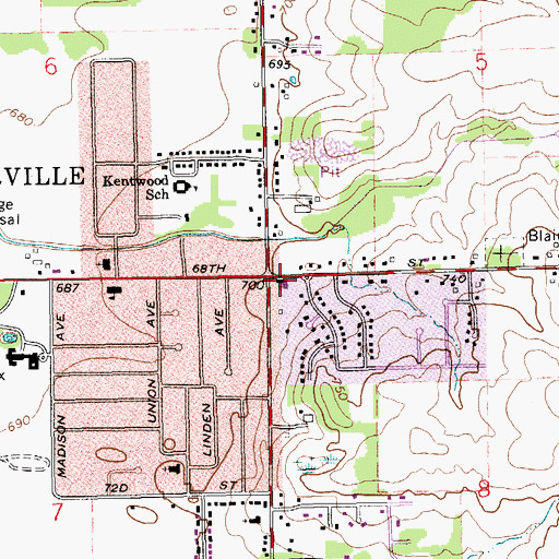 Topographic Map of Good News Baptist Church, MI