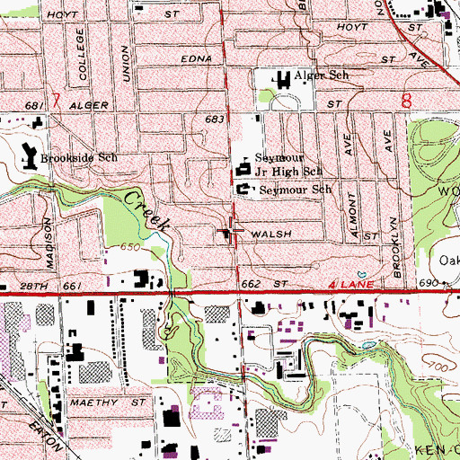 Topographic Map of Alger Park Christian Reformed Church, MI