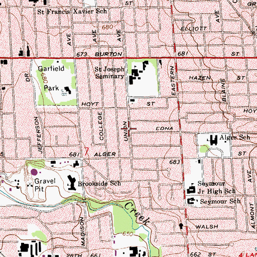 Topographic Map of Apostolic Lighthouse Church, MI