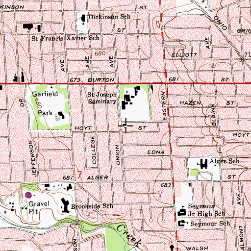 Topographic Map of Community of Christ of Union Avenue, MI