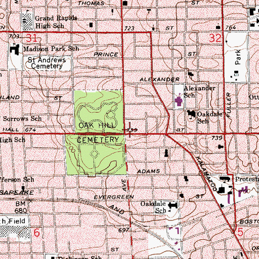 Topographic Map of African Community Fellowship Church, MI