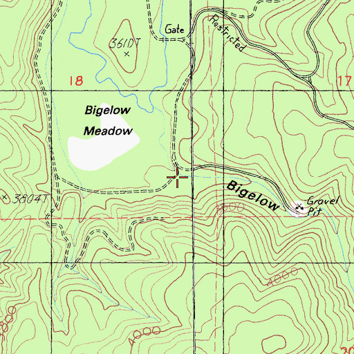 Topographic Map of Bigelow Gulch, CA