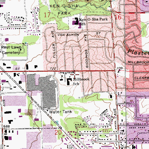 Topographic Map of Southside Church of Christ, MI