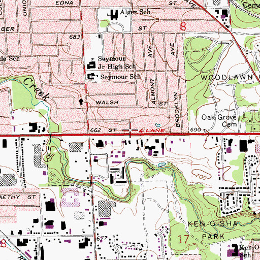 Topographic Map of New Life Reformed Church, MI