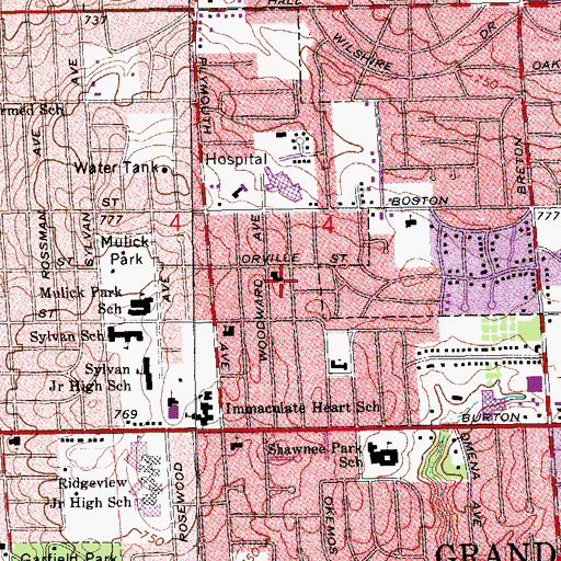 Topographic Map of Eastminster Presbyterian Church, MI