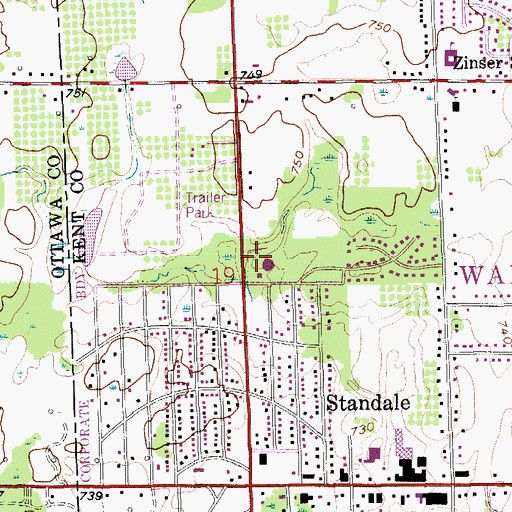 Topographic Map of Gospel Light Baptist Church, MI