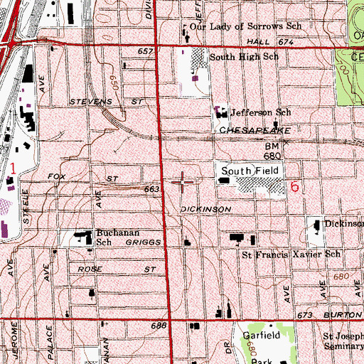 Topographic Map of Marantha Bible Fellowship Seventh Day Adventist Church, MI