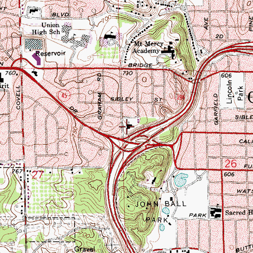 Topographic Map of Wallin Congregational Church, MI