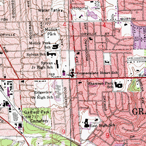 Topographic Map of Immaculate Heart of Mary Church, MI