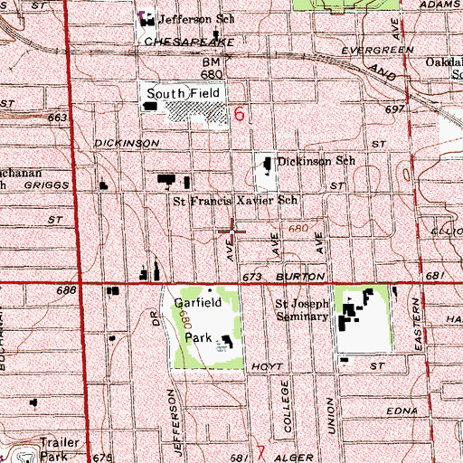 Topographic Map of Redeemer Lutheran Church, MI