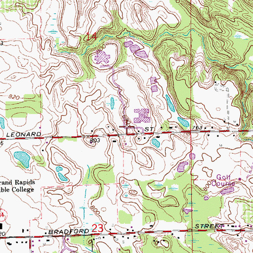 Topographic Map of Forest Hills Community Church, MI