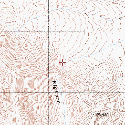 Topographic Map of Bighorn Gorge, CA