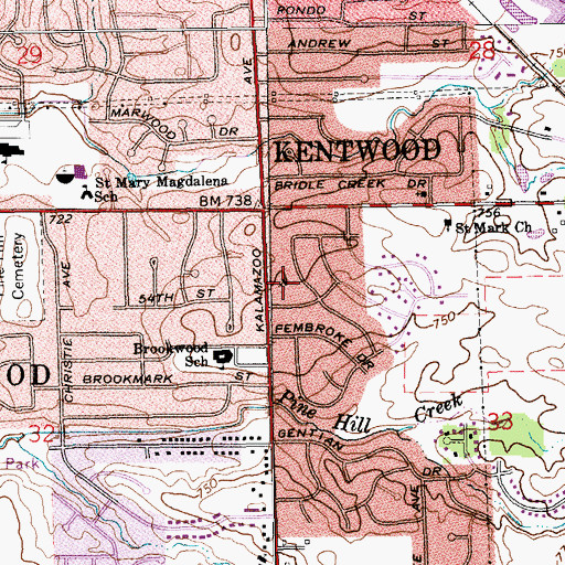 Topographic Map of Princeton Christian Reformed Church, MI